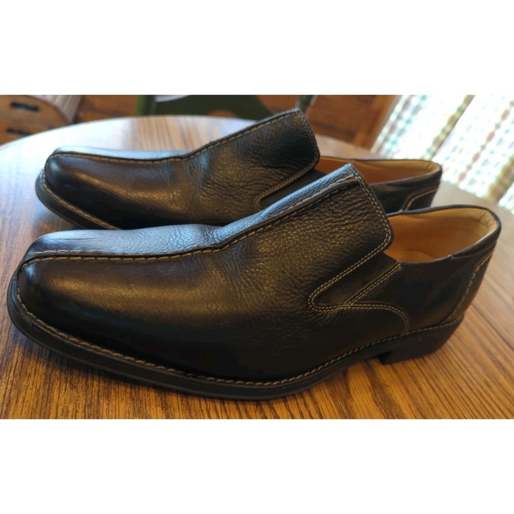 Sandro Moscoloni Loafers Leather Slip-on Mens 11D Comfort Square Toe Black